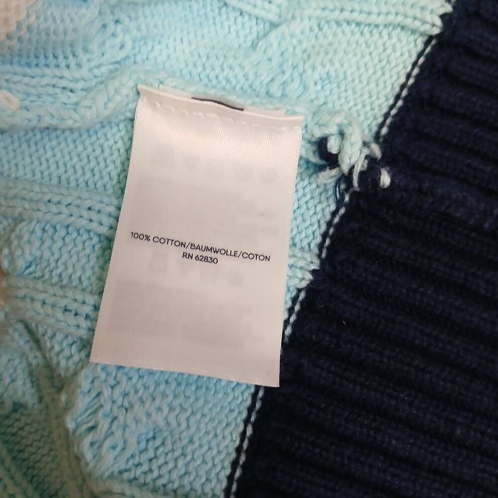 Lands end drifter womens small cotton sweater cardigan cable knit spring summer - Picture 8 of 9